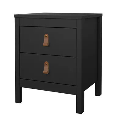 Immagine prodotto di Comodino Madrid 2 cassetti nero opaco.