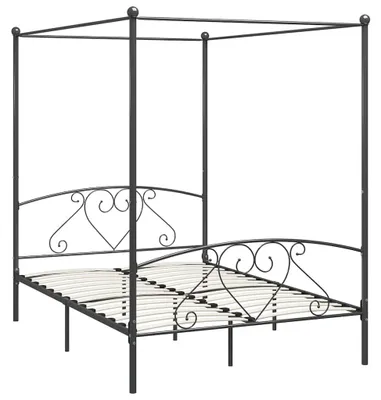 Obrázok produktu pre vidaXL Rám postele s baldachýnom sivý kovový 160 x 200 cm