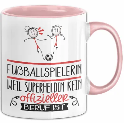 Produktbild von Fußballspielerin Geschenk Tasse Lustiger Spruch Fußballspielerin Weil Superheldin Kein Offizieller Beruf Ist Geschenkidee (Rosa)
