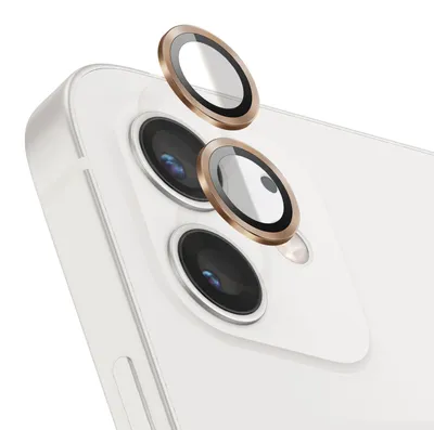 Obrázok produktu pre Zanaé, ochranné sklo na fotoaparát pre iPhone 12 Mini, vyrobené z tvrdeného skla a hliníka, zlatá farba