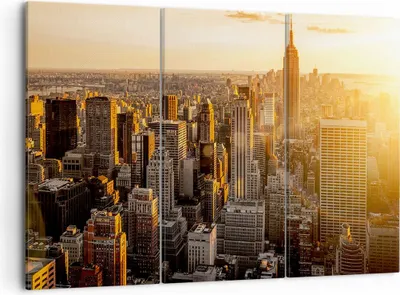 Produktbild von Bild auf Leinwand - Leinwandbild - New York Wolkenkratzer Manhattan - 105x70cm - Wand Bild - Wanddeko - Leinwanddruck - Bilder - Kunstdruck - Leinwand bilder - Wandkunst - CE105x70-2672
