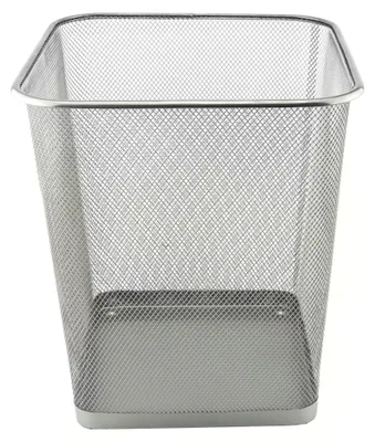 Produktbild von D.RECT KOMO Papierkorb Metallgitter 18 Liter Eckig Mülleimer Schreibtisch Büro A