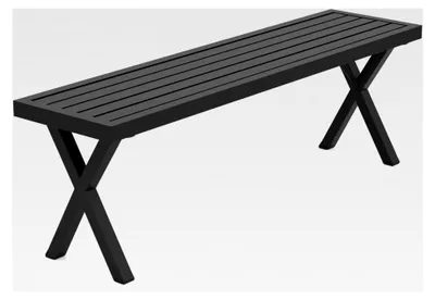 Produktbild von Wetterfeste Gartenbank aus Metall, 3-Sitzer ohne Rückenlehne, Balkonbank, Parkbank, Metallbank bis 360 kg belastbar, Terrassenbank für Garten, Balkon, Terrasse, 138 x 36 x 46 cm