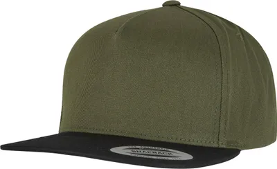 Image de Yupoong Flexfit Classique 5 Panneaux Casquette de Baseball RW4164 (Taille Unique) (Olive/Noir)