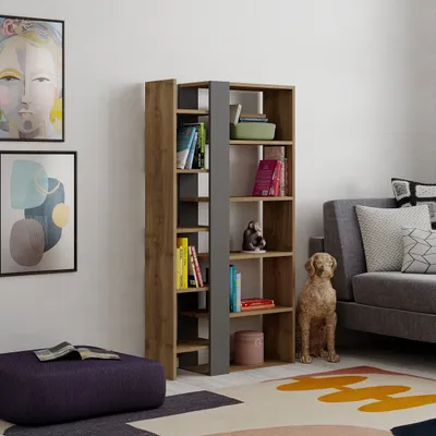 Obrázok produktu pre Designová knižnica ZAPHIRA orech Hit / antracit