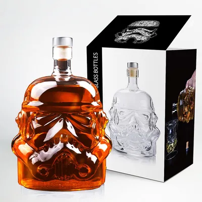 Whiskykaraffe 750 ml aus Glas, mit Deckel, für Likör & Wein