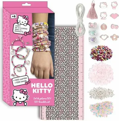 Image de Kit pour créer des bracelets et des colliers Hello Kitty Rosa