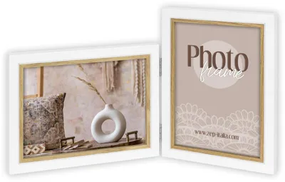 Immagine prodotto di ZEP cornice doppia Ayas, 2 foto 10x15 cm, bianca, formato verticale e orizzontale 30x17,5 cm