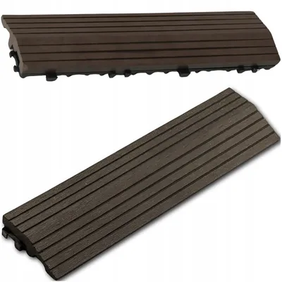 Produktbild von WPC Terrassenfliese Abschlussleiste – Seitenabschluss für Klickfliesen – Anthrazit – 30x8x2,5cm