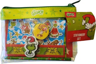 Image de Trousse à crayons remplie de totum de groupe de bricolage créatif Grinch