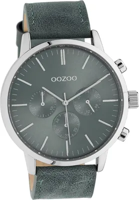 Produktbild von Oozoo Leder Uni Uhr C10915 Analog Quarzuhr Armband grau Timepieces D2UOC10915