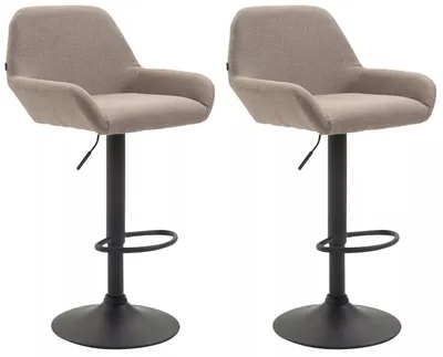 Zdjęcie produktu dla In And OutdoorMatch stołek barowy Delmer - Brązowy/czarny - Nowoczesny design - Zestaw 2 - Oparcie - Podnóżek - Do kuchni i baru - Tapicerowane siedzisko