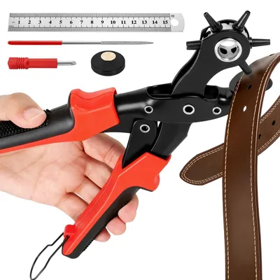 Produktbild von Omgoods – Lochstanzer für Leder mit 6 verschiedenen Lochgrößen und Werkzeugset