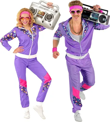 Produktbild von Violetter 80er Jahre Damen Jogginganzug 80er Jahre XXL - 50/52