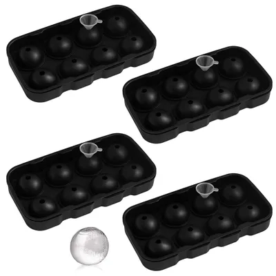 Produktbild von 4er Set Silikon Eiswürfelform Kugel Eiswürfelbehälter mit Trichter Eiswürfelbereiter Eisbälle Eiswürfel Silikonform Eiskugel