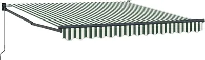Image de vidaXL Store rétractable vert et blanc 350 x 250 cm