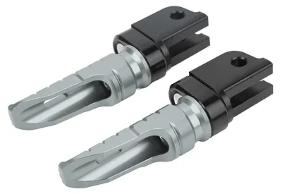 Immagine prodotto di 2 poggiapiedi anteriori per moto, in lega di alluminio T6063 lavorata a CNC, ricambio per Benelli Leoncino 500 800, grigio