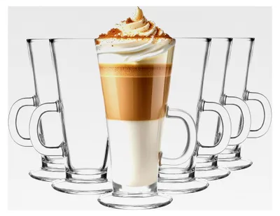 Produktbild von Set von 6 Kaffeegläsern mit Henkel, 250 ml