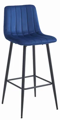 Produktbild von POZZA Hocker – marineblauer Samt / schwarze Beine x 1