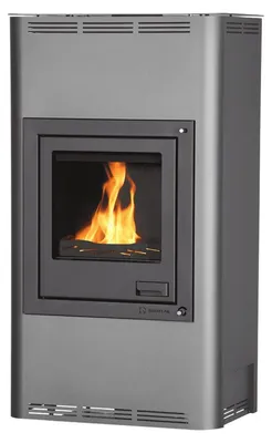 Image de HS FLAMINGO poêle-cheminée AQUAFLAM 17 avec échangeur de chaleur régulation automatique gris