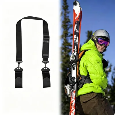 Produktbild von Skigurt verstellbar mit Stockträger Schwarz 1 Stück