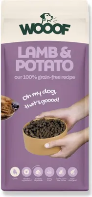 Produktbild von Hundetrockenfutter WOOOF Lamm und Kartoffel 18KG Hypoallergenes Hundefutter getreidefrei für empfindliche Hunde