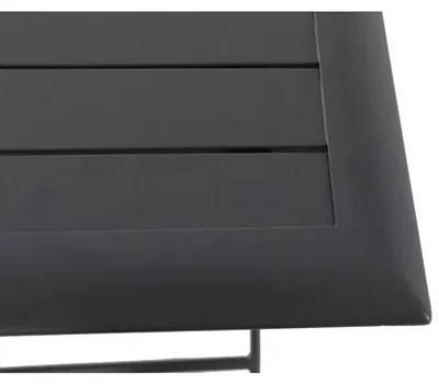 Produktbild von Quadratischer, klappbarer gartentisch "azua" graphit 2-sitzer aus epoxybehandeltem aluminium - Hespéride