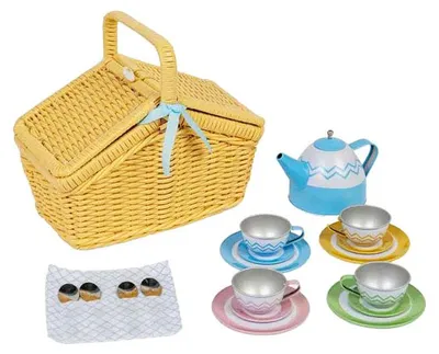 Obrázok produktu pre Bigjigs Pikniková súprava v košíku, 18 ks.
