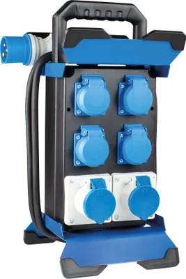 Produktbild von as-Schwabe Tragbarer CEE-Stromverteiler CEE auf 4 Schuko & 2 CEE 230V 16A IP44