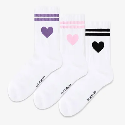 Produktbild von Occulto Damen Herz Tennis Socken 3er Pack (Modell: Venus)