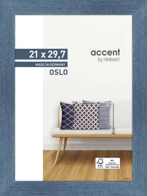 Obrázek produktu pro Dřevěný rámeček Nielsen Accent Oslo 21x30 cm modrý rámeček na certifikát DIN A4