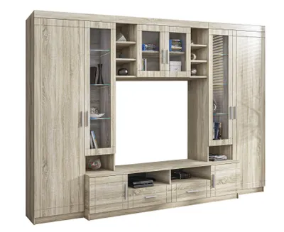 Produktbild von AX LIVING Parisca Klassische Wohnwand mit viel Stauraum sonoma eiche