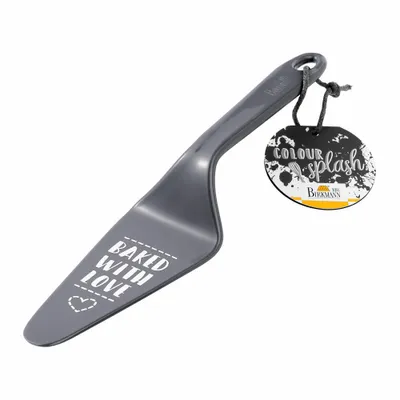 Image de Birkmann Pelle à tarte Colour Splash, pelle à tarte, accessoire de pâtisserie, avec slogan, plastique, gris, 26 cm, 429802