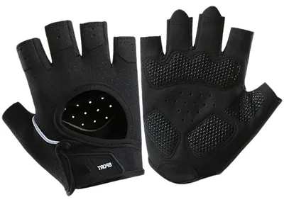 Immagine prodotto di Guanti da fitness, guanti da allenamento, unisex, in silicone antiscivolo, neri, taglia L