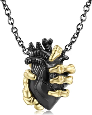 Image de Collier cœur noir, chaîne, argent S925