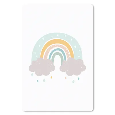 Produktbild von MuchoWow® Mauspad Mousepad Regenbogen - Wolken - Regen - Kinder - Pastell 40x60 cm - Mousepads - Maus Mat - Pad - Mausunterlage - Schreibtisch Accesoire