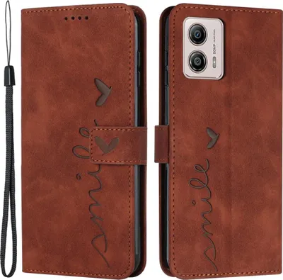 Produktbild von Motorola Moto G13 / G23 / G53 Hülle - Coverup Smile Klapphülle - Braun