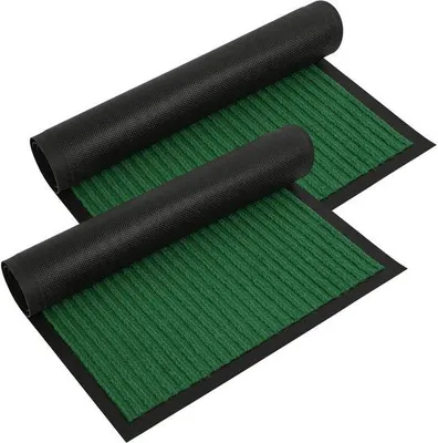 Productafbeelding van Ibenzoa® Set van 2 vuilafschermers – 60 x 90 cm, polyester met antislip PVC-achterkant, geschikt voor binnen- en buitengebruik