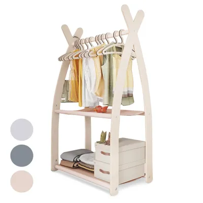 Produktbild von Kleiderstange Baby Kinderzimmer Kinderkleiderstange Beige Baby Garderobe 100% ECO