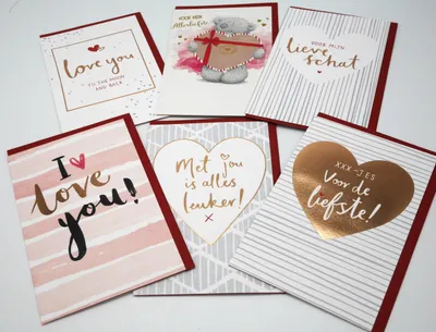Immagine prodotto di Set di 6 biglietti di San Valentino con 6 diversi biglietti d'amore