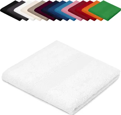 Produktbild von Saunatuch XXL 100x200 cm Saunalaken Strandtuch Saunahandtuch 100% Baumwolle Badelaken, Farbe: Weiß