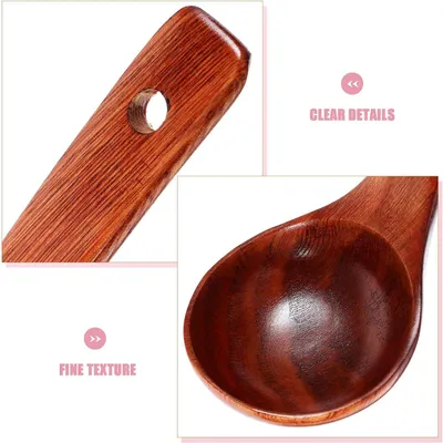 Productafbeelding van Grote houten soeplepel met een lange, comfortabele handgreep, geschikt voor gebruik in huis en in restaurants
