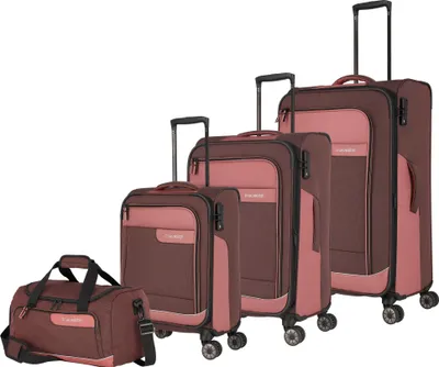 Produktbild von Travelite Viia - 4-Rollen-Trolley Set 4tlg. S/M erw./L erw. + Reisetasche (Frühlingsrose)
