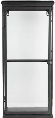 Obrázok produktu pre Vitrína železná sklenená čierna 31x21x70 cm Nástenná polica