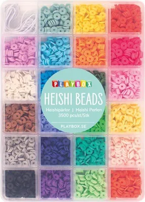 Image de Perles Heishi dans une boîte de rangement, environ 3500 pièces
