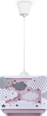 Produktbild von Kinderzimmer Hängelampe Lampenschirm Stoff Regenbogen Stern Löwe Dino Mond