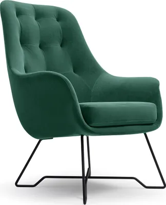 Produktbild von Masseno Polstersessel SEDUTA, Modern Loungesessel ergonomisch, Velours-Stoff Grün