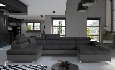 Produktbild von Stoff U-Form Couch Wohnlandschaft Ecksofa Garnitur Design Modern Sofa Modern Neu
