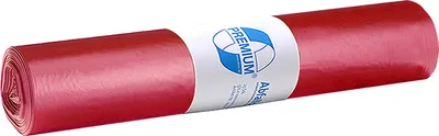 Produktbild von DEISS 11021 - PREMIUM - 120 Liter Abfallsäcke Typ 60 ROT - 25 Stk. auf Rolle / Recycling-LDPE  / Emil Deiss / Abfallsäcke / Typ 60