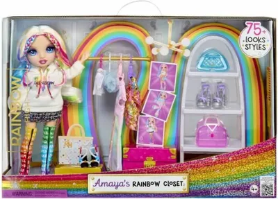 Zdjęcie produktu dla Rainbow High Amaya's Rainbow Closet Playset, Lalka modowa, Damski, 4 lat(a), Chłopak, dziewczyna, Wielobarwny